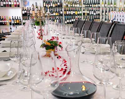gedeckter Tisch in der Weingalerie Leipzig